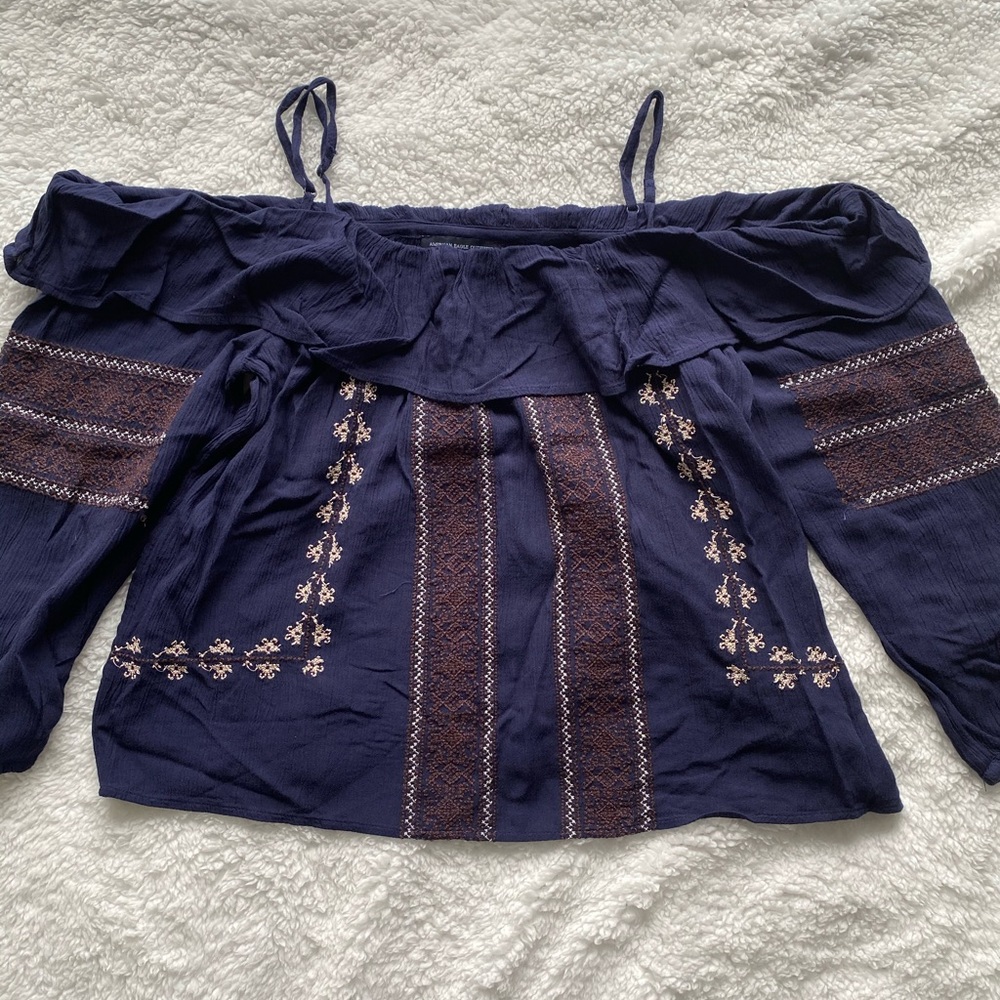 Off the shoulder Navy top